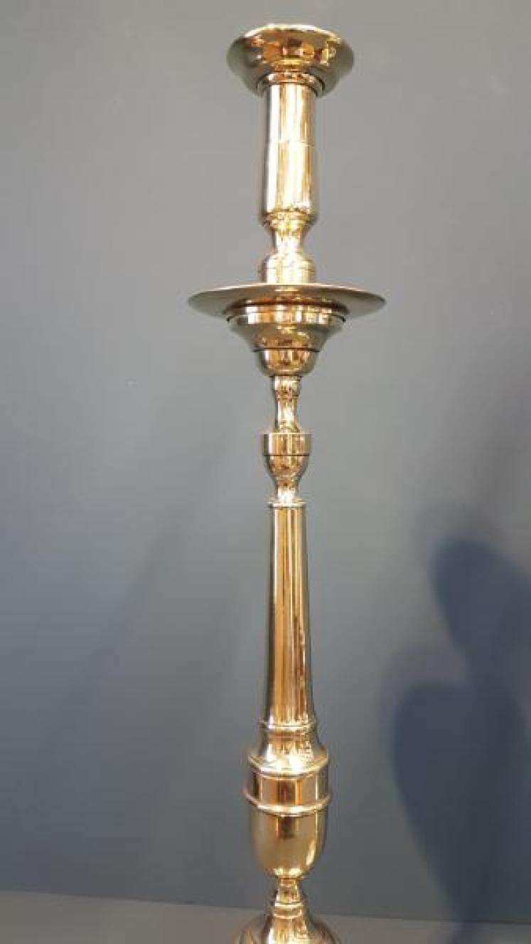 Pair of Extra Large Victorian Brass Candlesticks - Image 5