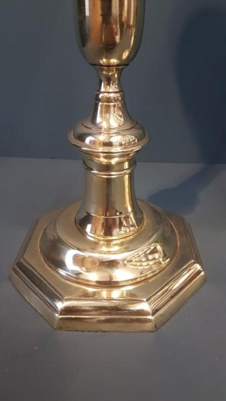 Pair of Extra Large Victorian Brass Candlesticks - Image 6