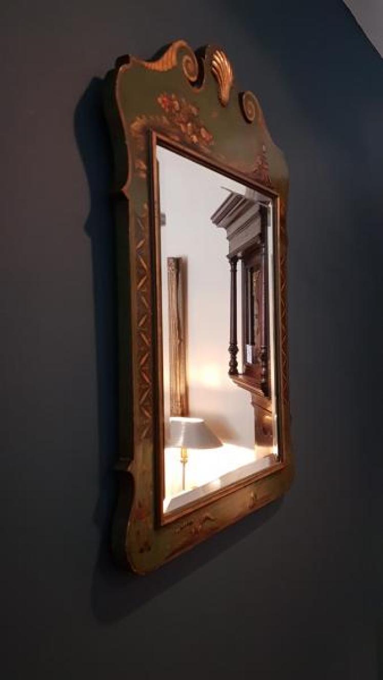 Edwardian Green Chinoiserie Mirror - Image 2