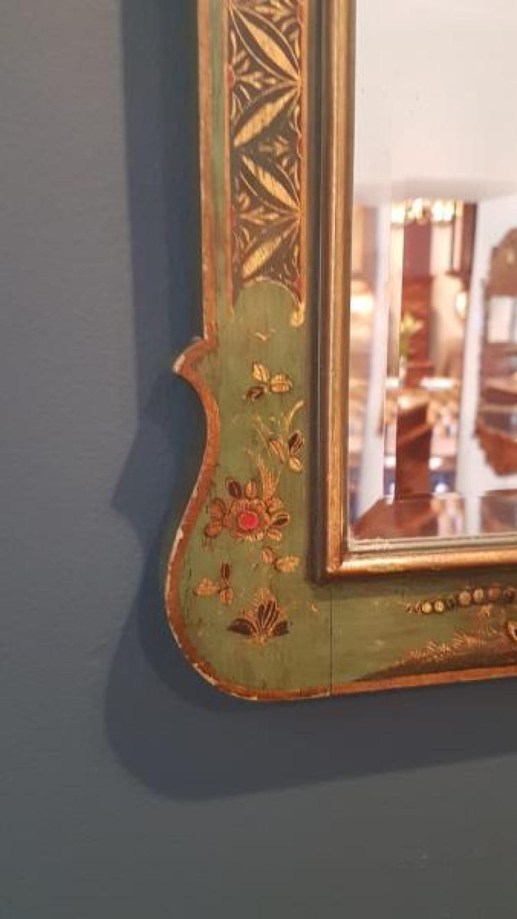 Edwardian Green Chinoiserie Mirror - Image 4