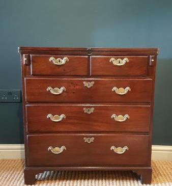 Small George II Red Walnut Bachelors Chest