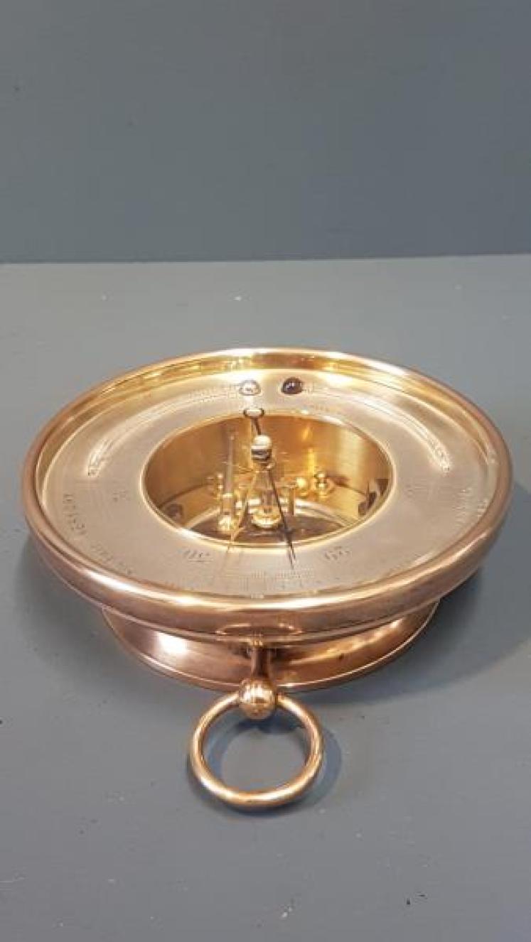 Victorian Bronzed Cased Marine Barometer with Twin Crescent Thermometers - Image 5