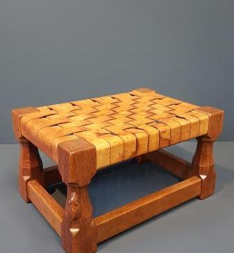 Rare 1940's Mouseman Foot Stool