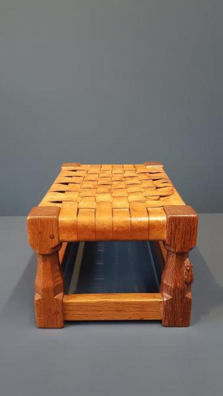 Rare 1940's Mouseman Foot Stool - Image 2