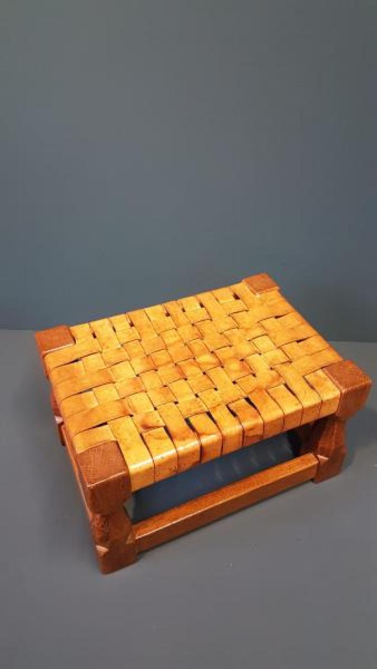 Rare 1940's Mouseman Foot Stool - Image 3