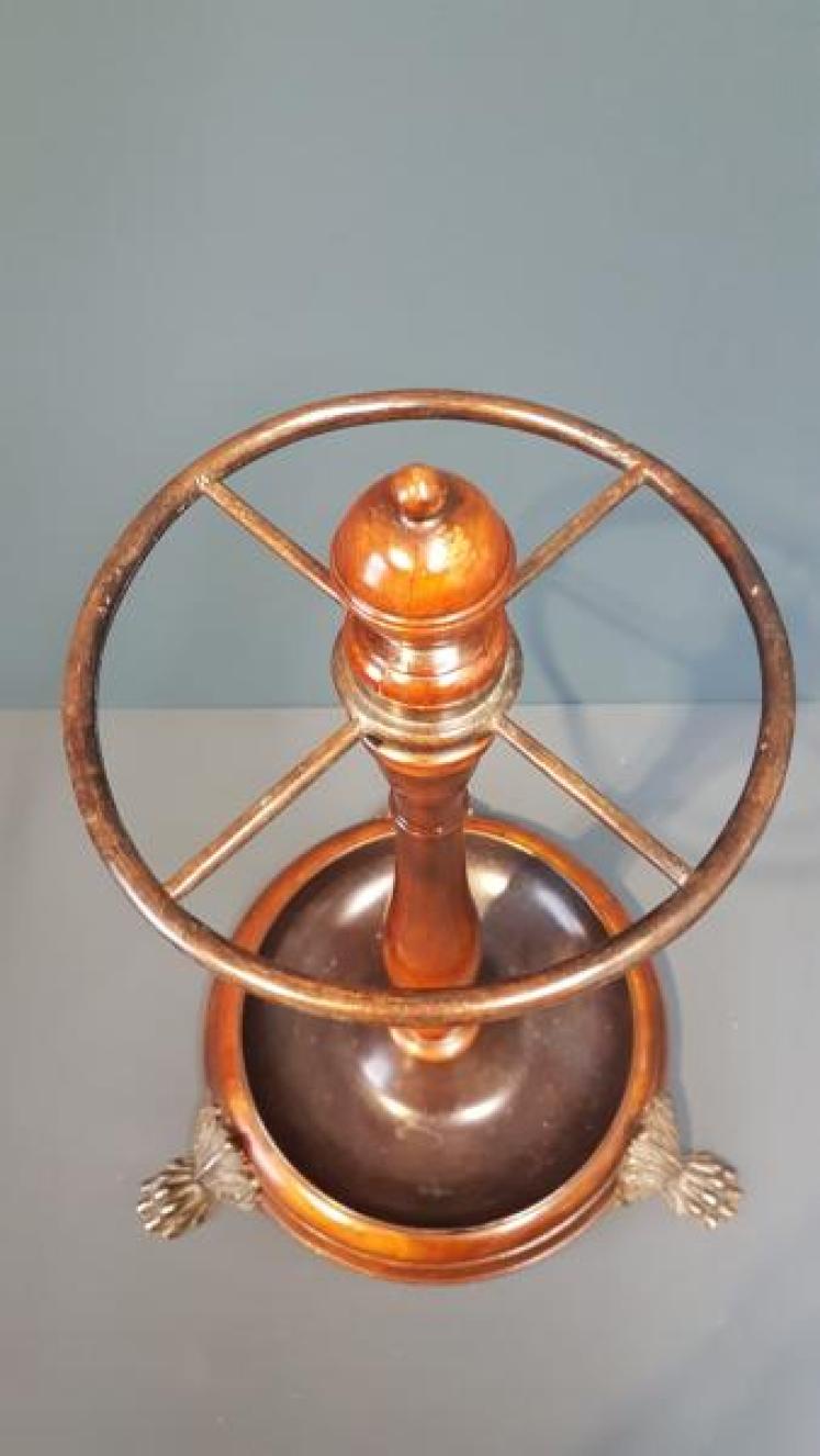 Edwardian Walnut and Brass Stick Stand  - Image 2