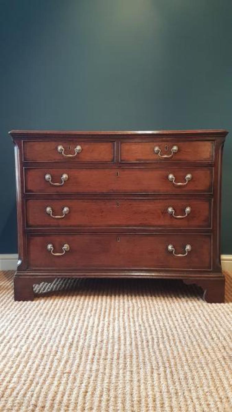 George III Solid Walnut Chest of Drawers - Image 1