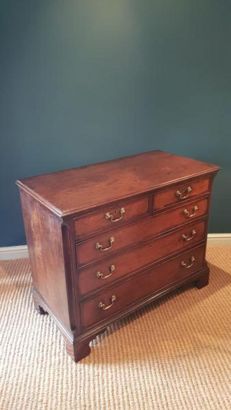George III Solid Walnut Chest of Drawers - Image 5
