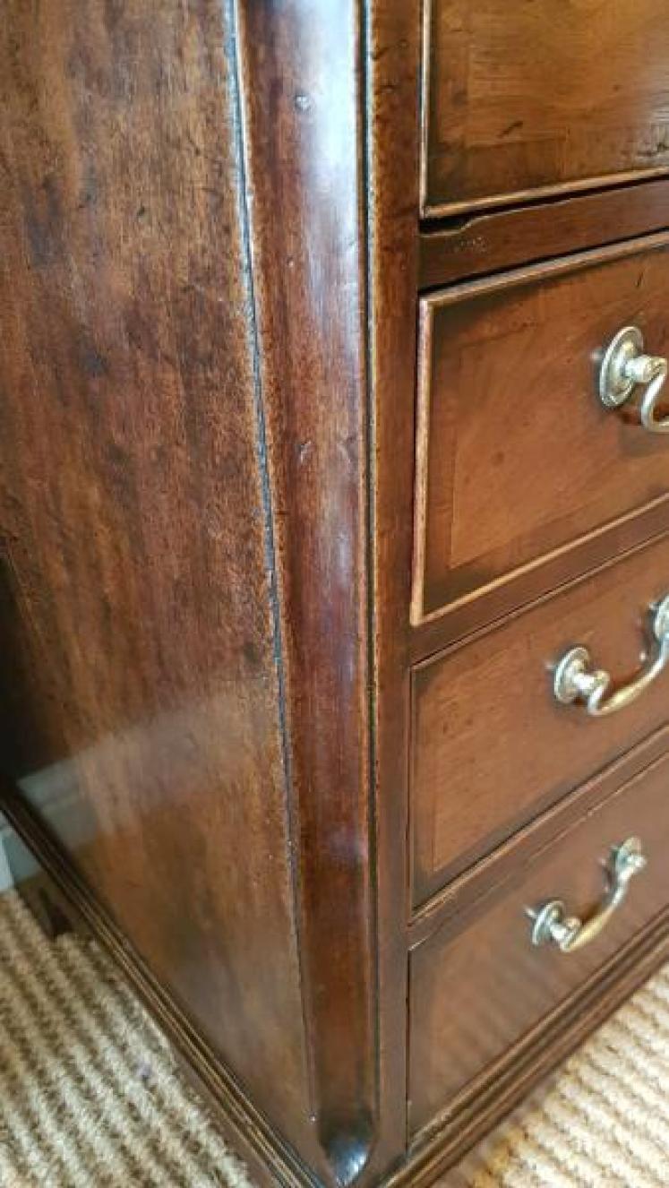 George III Solid Walnut Chest of Drawers - Image 7