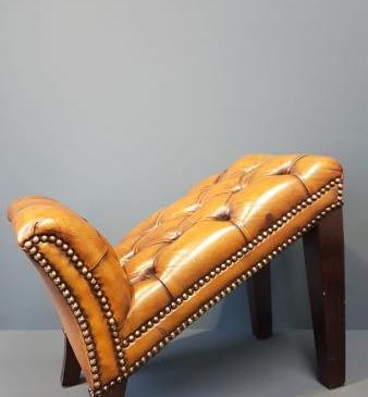 1930's Leather Foot Stool