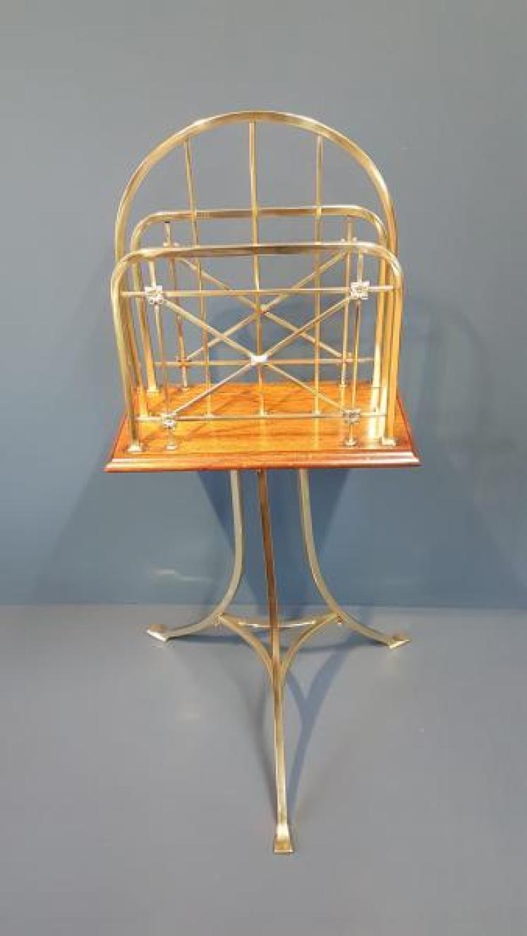 Edwardian Brass Magazine Stand - Image 1