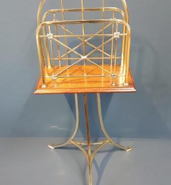 Edwardian Brass Magazine Stand