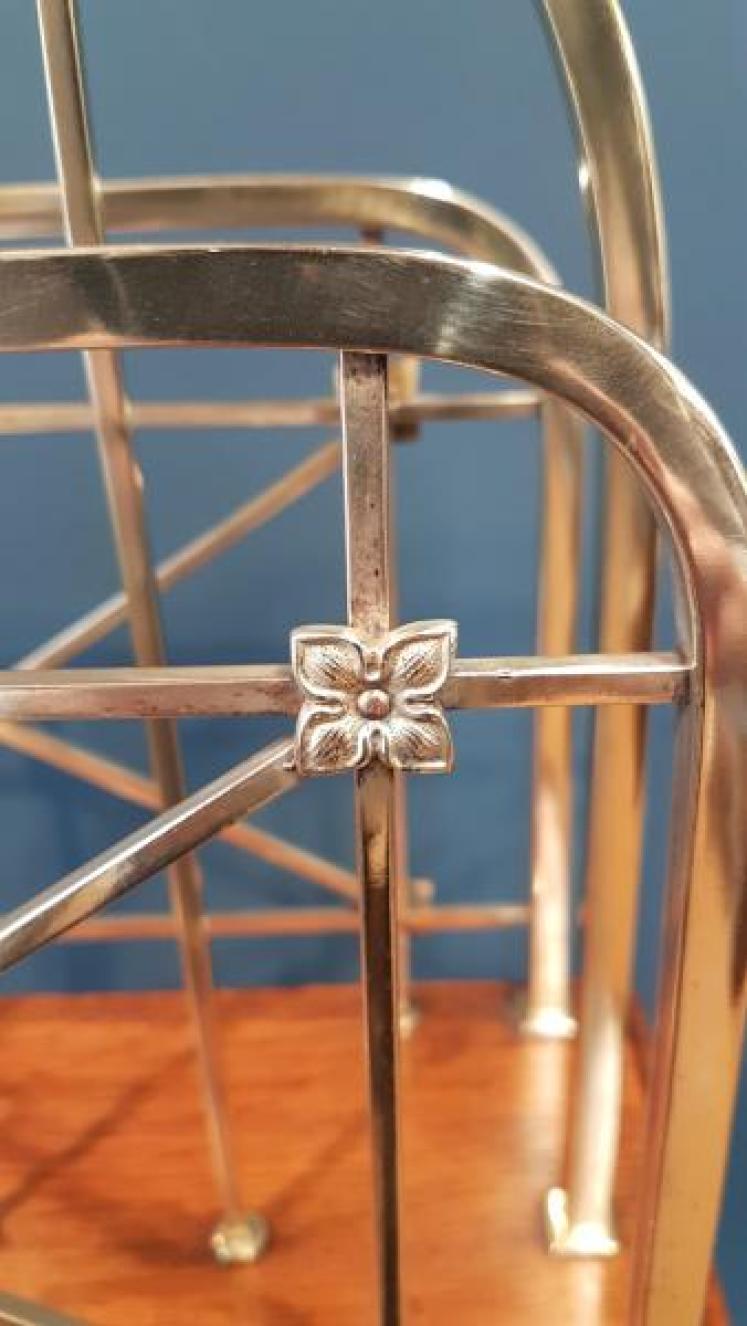 Edwardian Brass Magazine Stand - Image 4
