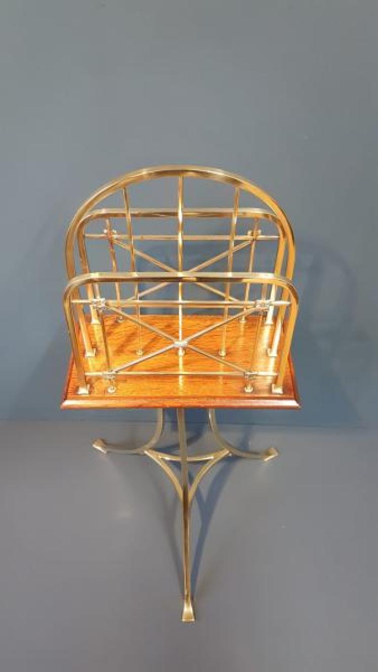 Edwardian Brass Magazine Stand - Image 5