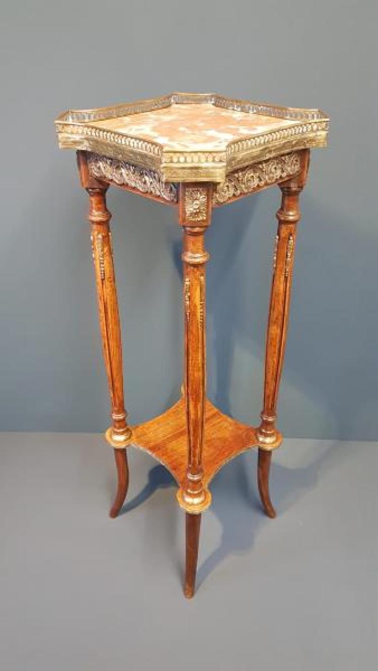 Victorian Walnut & Gilt Ormolu Plant Stand - Image 1