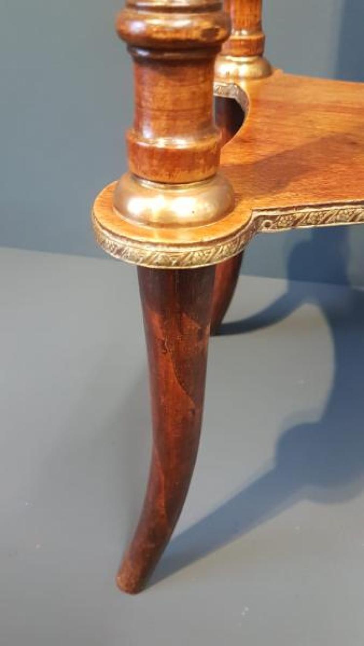 Victorian Walnut & Gilt Ormolu Plant Stand - Image 4