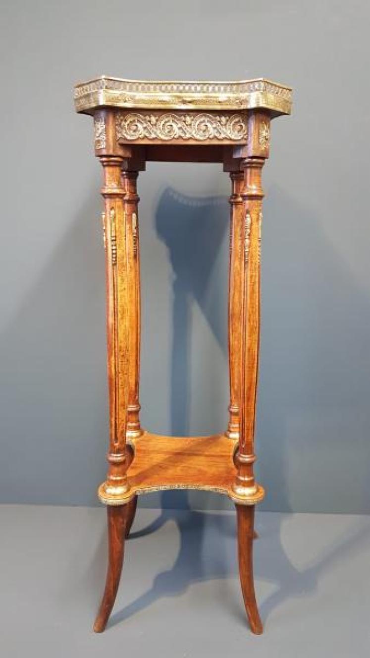 Victorian Walnut & Gilt Ormolu Plant Stand - Image 5