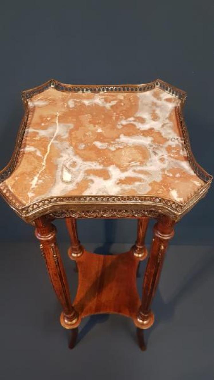 Victorian Walnut & Gilt Ormolu Plant Stand - Image 6