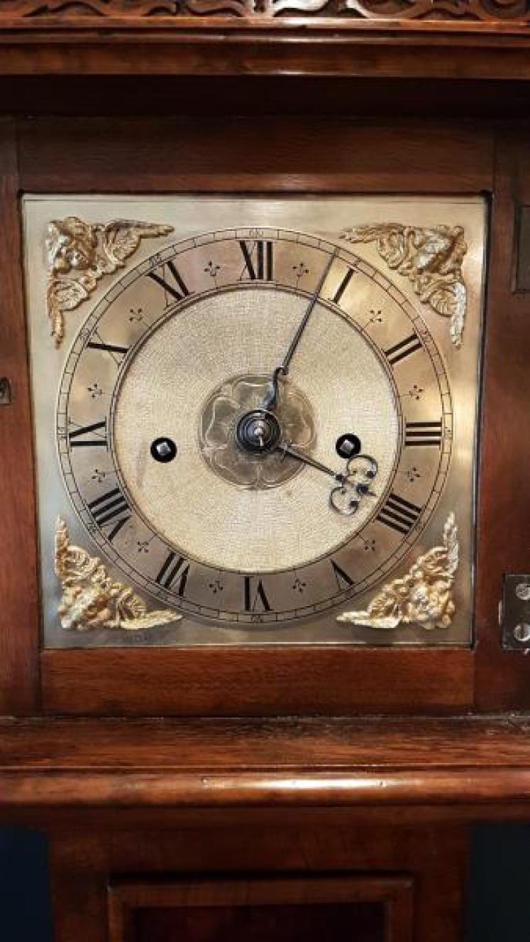 Early Victorian Walnut Verge Escapement Grandmother Clock - Image 3