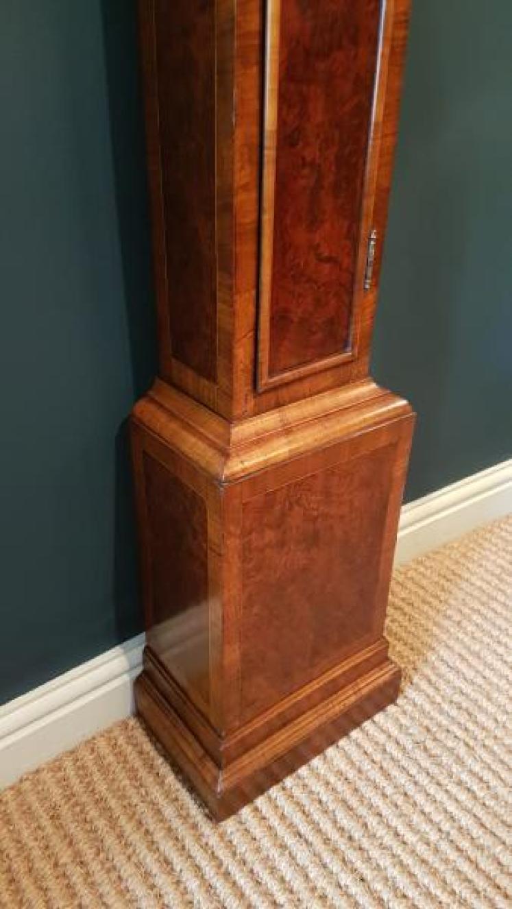 Early Victorian Walnut Verge Escapement Grandmother Clock - Image 5