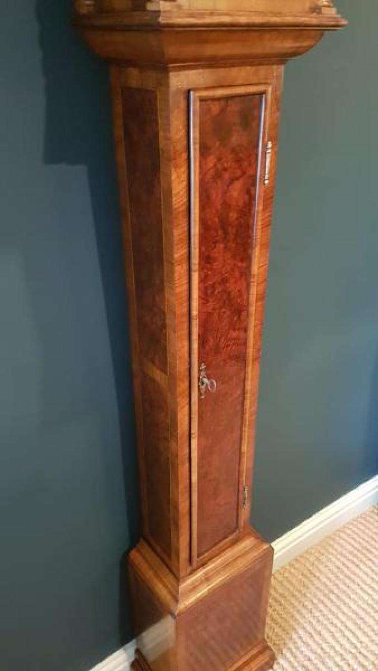 Early Victorian Walnut Verge Escapement Grandmother Clock - Image 7