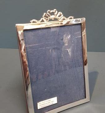 Edwardian Silver Ribbon Crest Photo Frame 