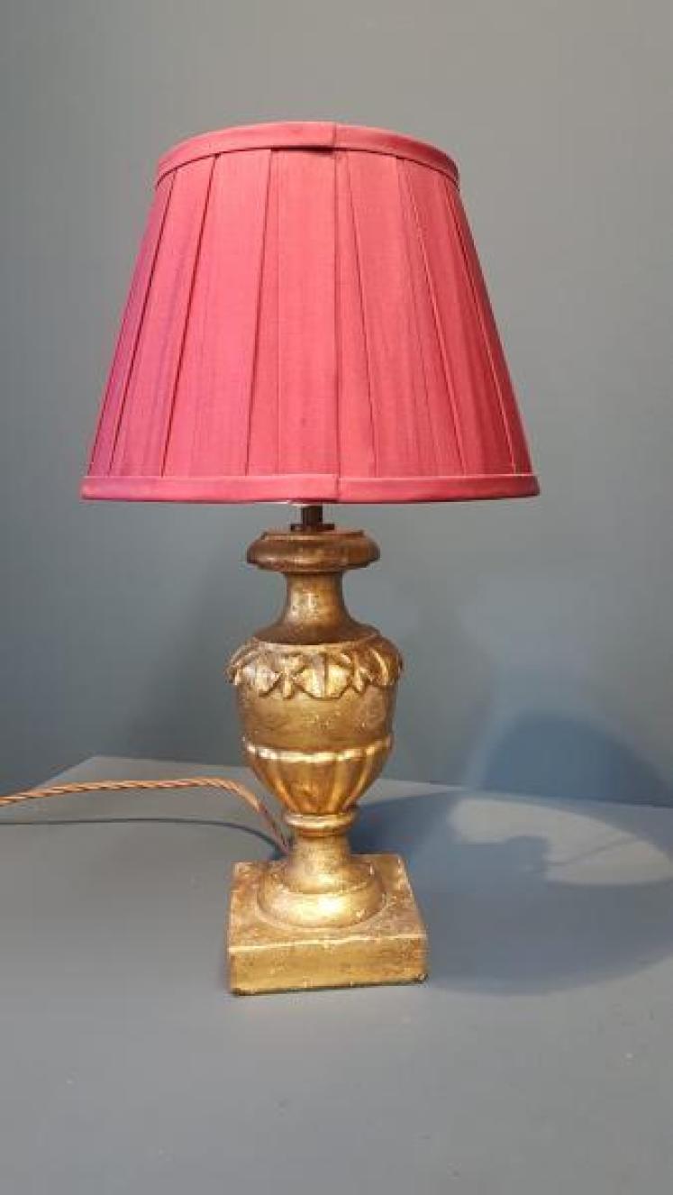 Pair of Timber Gilt Edwardian Table Lamps - Image 2