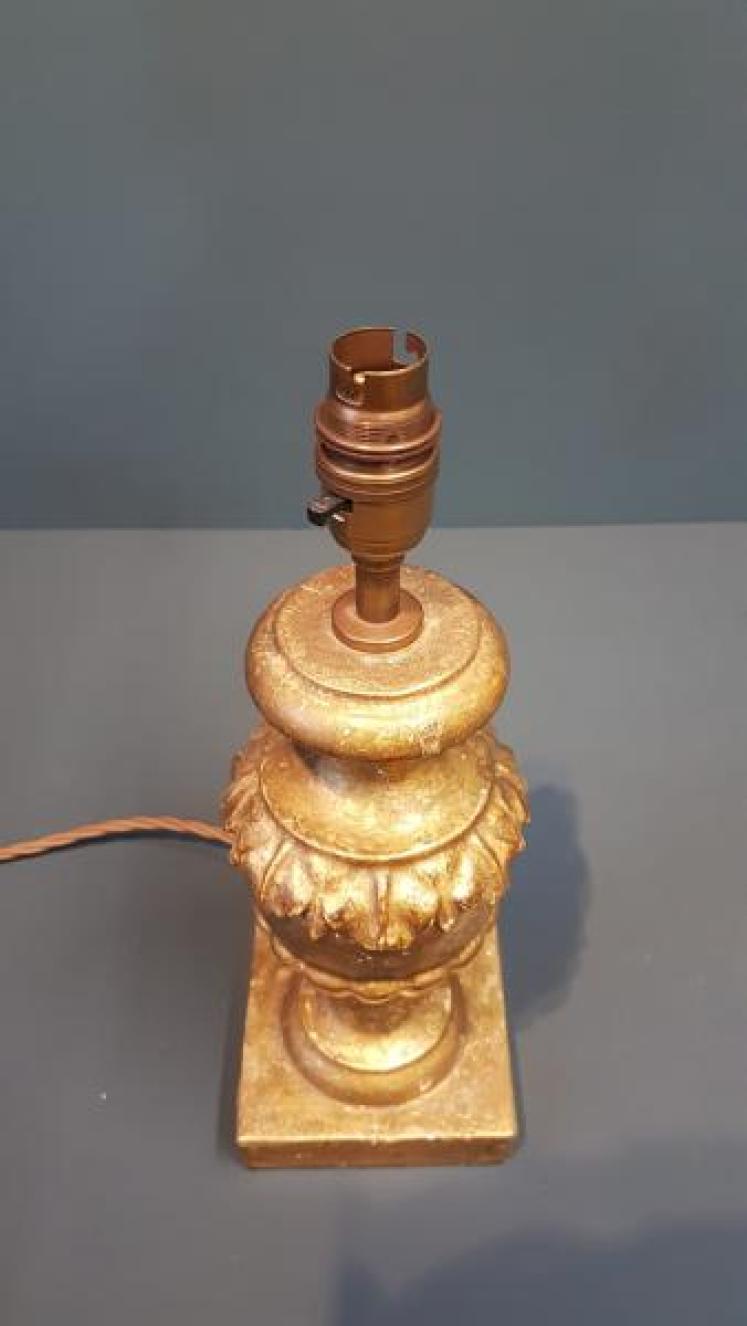 Pair of Timber Gilt Edwardian Table Lamps - Image 3