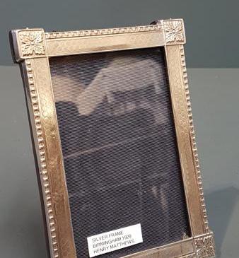 Engine Turned Silver Photo Frame 