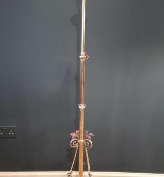 Edwardian Brass and Copper Trimmed Lamp Standard