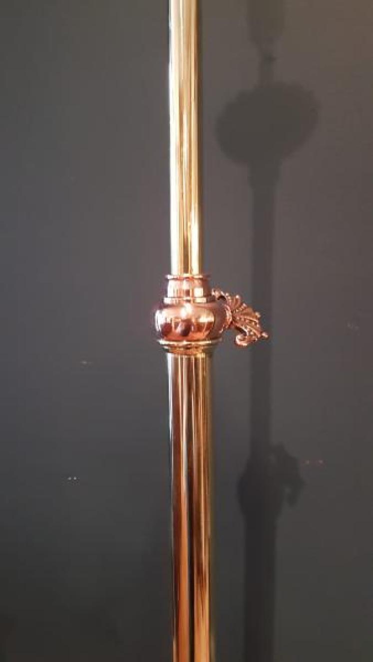 Edwardian Brass and Copper Trimmed Lamp Standard - Image 3