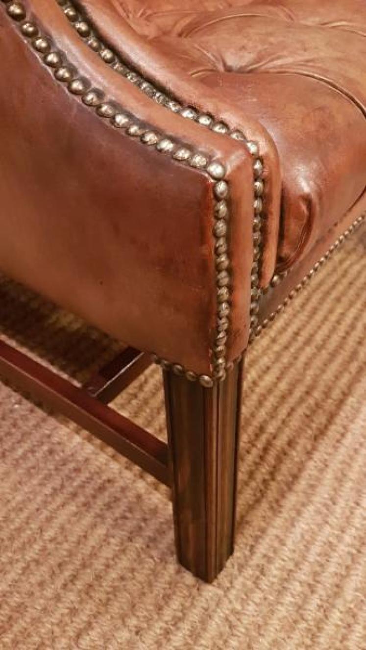 Superb 1920's Leather Wing Back Arm Chair - Image 6