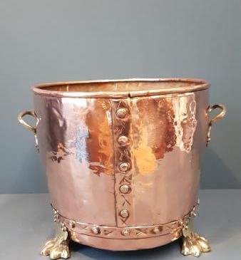 Edwardian Copper Log Bin