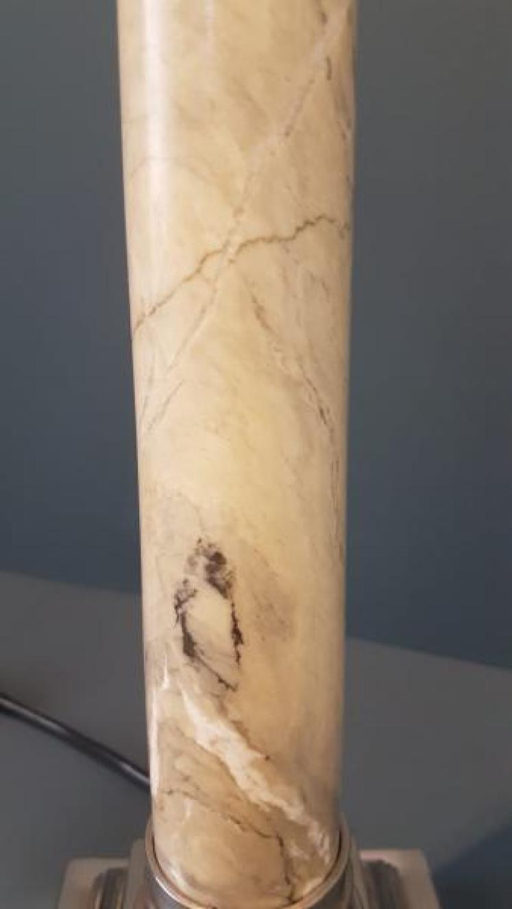 Pair of 1920's Marble Column Table Lamps - Image 4