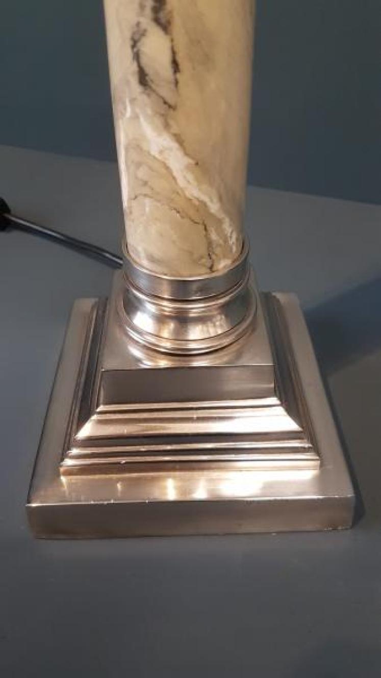 Pair of 1920's Marble Column Table Lamps - Image 5