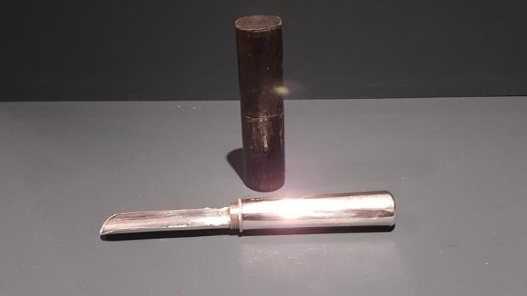 Rare Early Victorian Silver Apple Corer and Case - Image 1