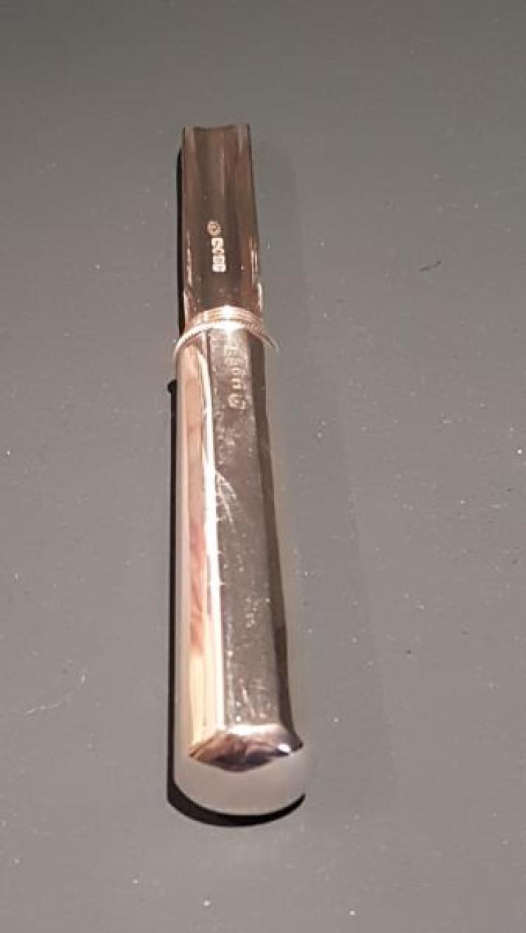 Rare Early Victorian Silver Apple Corer and Case - Image 3
