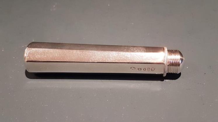 Rare Early Victorian Silver Apple Corer and Case - Image 6