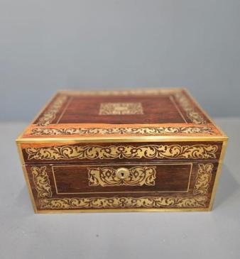 Regency Rosewood Ladies Jewel & Needlework Box