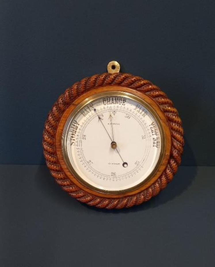 Victorian Polished Oak Glasgow Ship's Barometer - Image 1