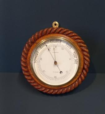 Victorian Polished Oak Glasgow Ship's Barometer