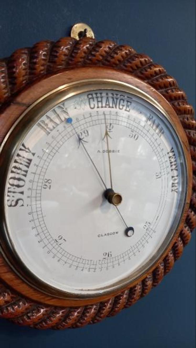 Victorian Polished Oak Glasgow Ship's Barometer - Image 2