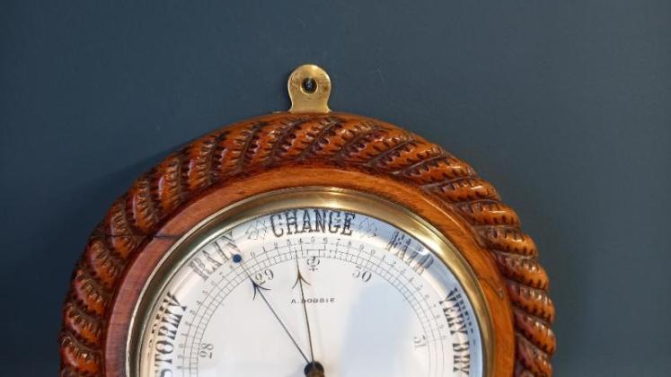 Victorian Polished Oak Glasgow Ship's Barometer - Image 3