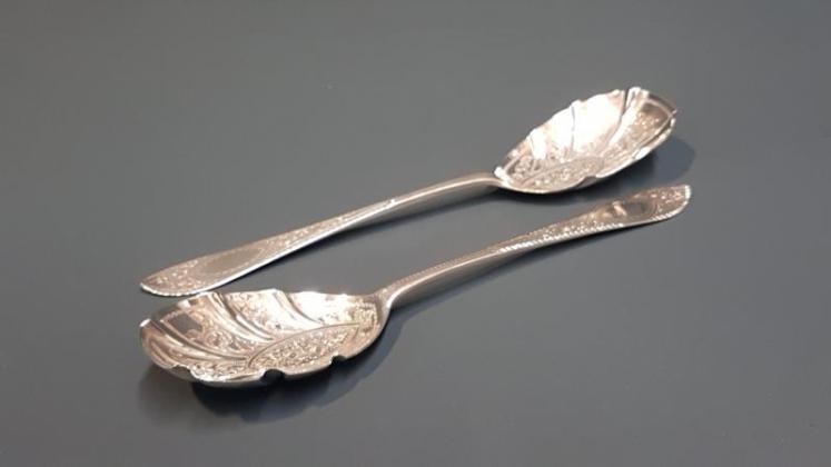 Pair of Silver Berry Spoons - Image 1