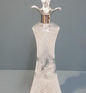 Edwardian Walker and Hall Silver Mounted Decanter