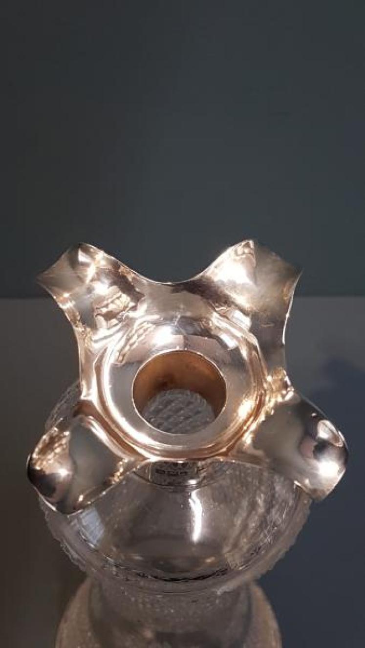 Edwardian Walker and Hall Silver Mounted Decanter - Image 2