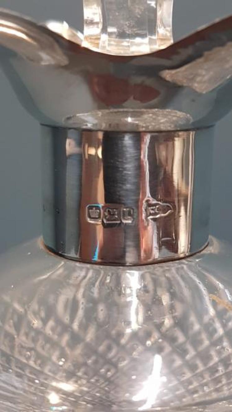 Edwardian Walker and Hall Silver Mounted Decanter - Image 6