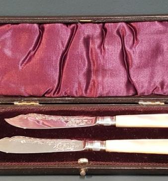 Pair of Edwardian Silver Butter Knives
