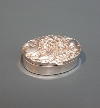 Edwardian Art Nouveau Silver Pill Box
