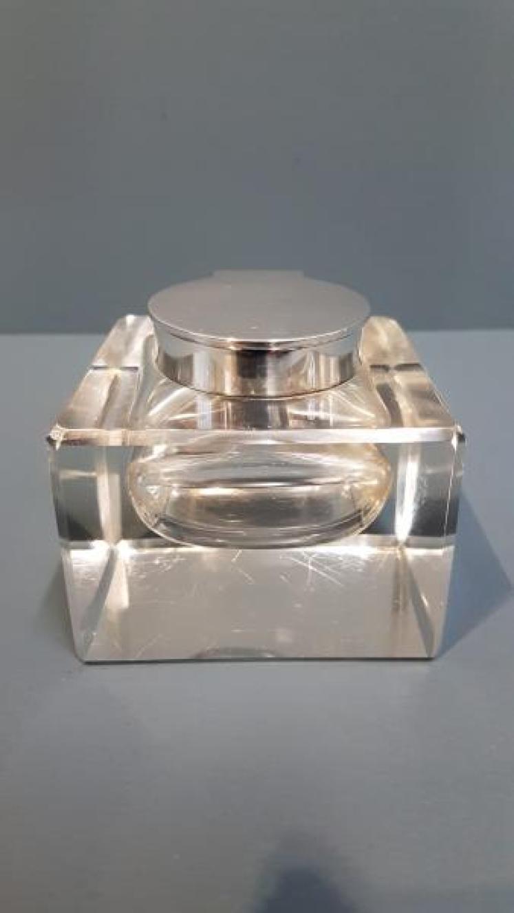 Large Edwardian Silver Top Ink Well - Image 6